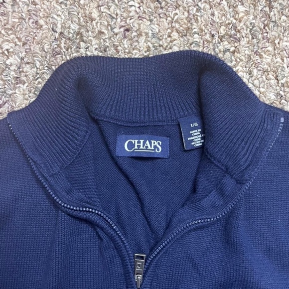 Chaps Navy Sweater - Picture 1 of 5